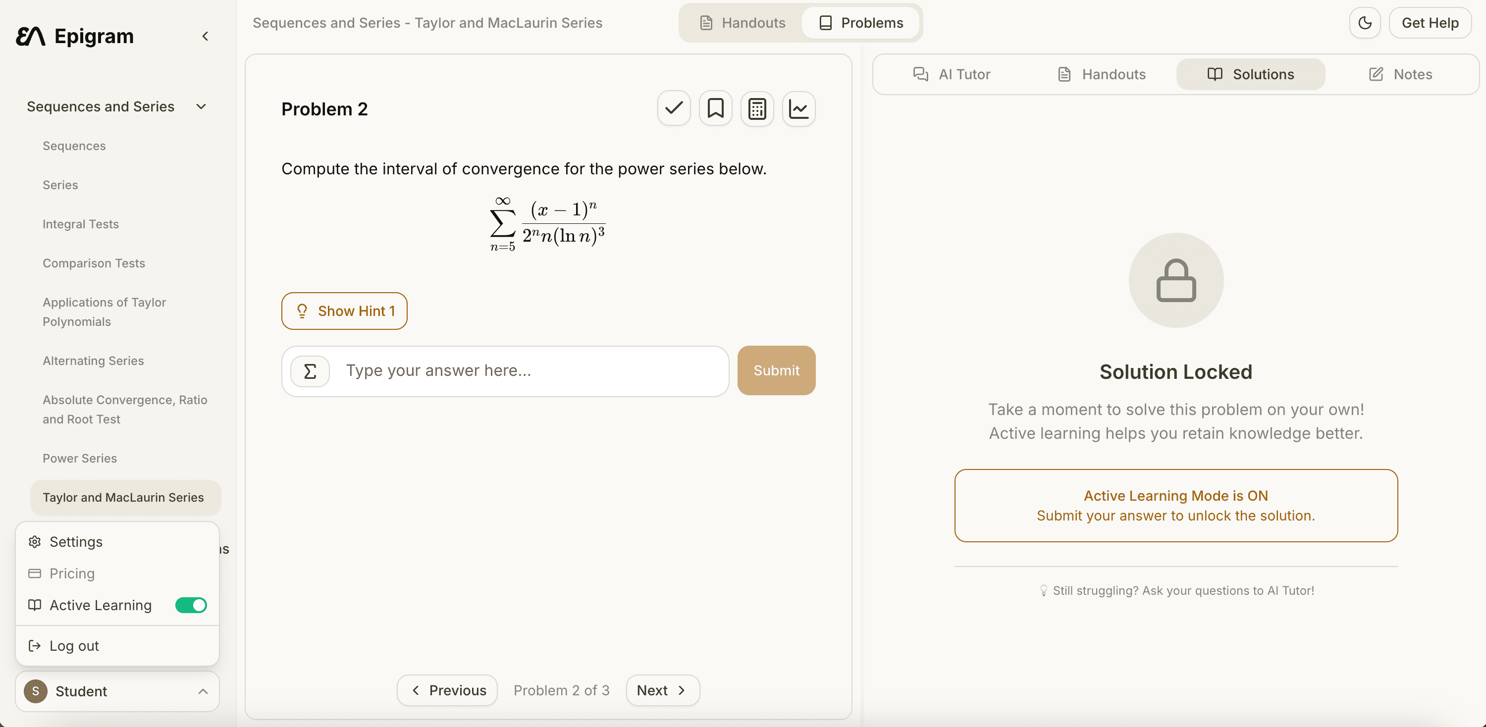 Active Learning Mode